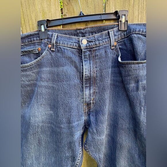 Levis 505 Jeans Mens Blue Medium Wash Straight Leg Classic Fit tag 40x30 - Picture 3 of 7
